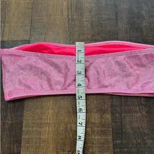 Dippin Daisy Metallic Pink Bandeau Bikini Swim Top Women’s Medium thumbnail 10