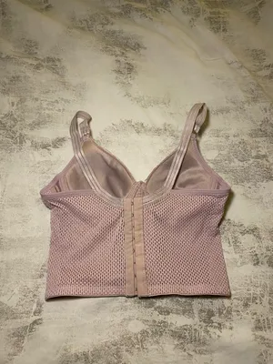 Euro Blush Pink Textured Bustier Crop Top thumbnail 5