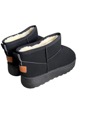 SPORT Black Platform Ankle Faux Shearling Lined Boots Size 7.5 NEW NWOB thumbnail 3