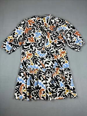 Suncoo Print Button-Front Linen Blend Dress Size: T1 (small) thumbnail 6