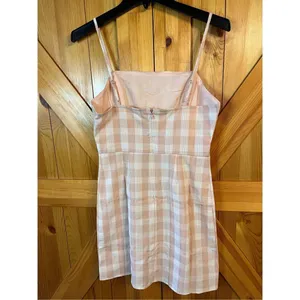 BP Nordstrom Dress Size Medium Mini Pink Plaid Spaghetti Strap Slit NWOT (2930) thumbnail 5