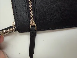 Kate Spade Patrice Wristlet Leather Double Zip Pockets Credit Card Slots Black thumbnail 3