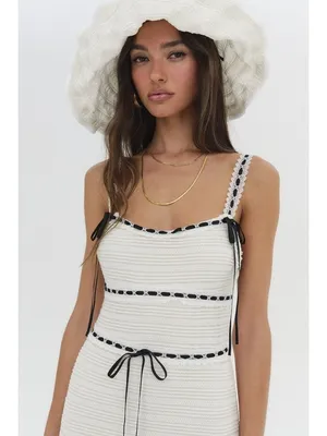 For Love & Lemons Mayfair Maxi Dress in White XSmall Womens Knit thumbnail 10
