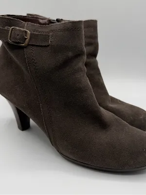 G.H. Bass Allure Brown Suede Ankle Boots Womens 8.5 Buckle 3” Heel W17248 thumbnail 2