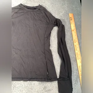 Lululemon its rulu ribbed Black Long Sleeve Women's Top small thumbnail 4