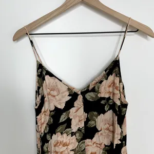 Reformation Luma Floral Spaghetti Strap Maxi Dress Womens Black Small thumbnail 4