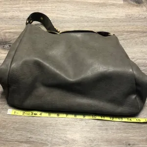 Large Gray Faux Leather Purse thumbnail 13