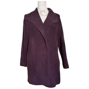 Barefoot Dreams CozyChic Plum Purple Knit Robe Size L Soft Lounge Sweater thumbnail 5