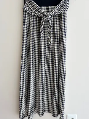 Panáche Vintage Gingham Print Belted Midi Dress, Black/Cream, Size 8 thumbnail 16