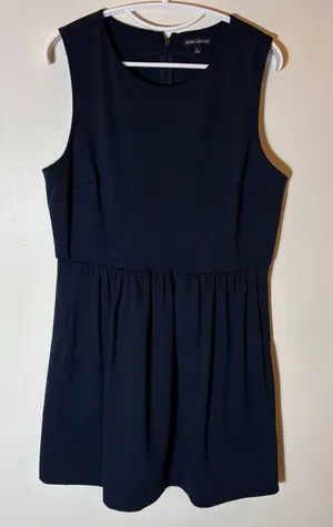 J. Crew Mercantile Navy Blue Sleeveless‎ Fit and Flare Dress Size Large thumbnail 1