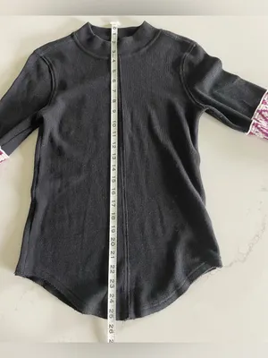 Free People We The Free Gorgeous Cuff Thermal Top Black thumbnail 8