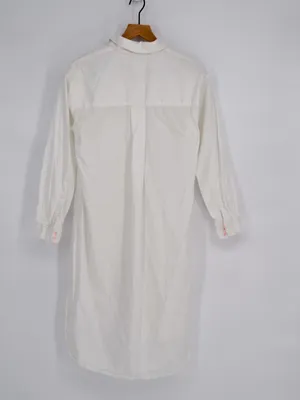 Anthropologie Maeve White Cotton Button Down Shirt Tunic S thumbnail 3