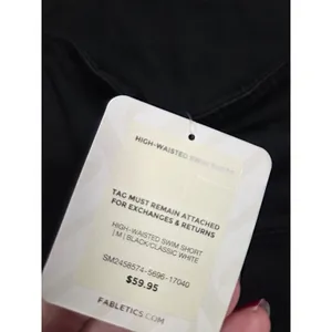 Fabletics NWT High-Waisted Swim Short Classic Black White Size Medium thumbnail 3
