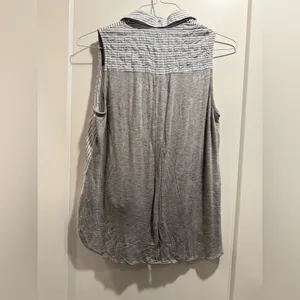 DREW by anthropologie Sleeveless Button Down Shirt with Tie Front‎ Size M thumbnail 4