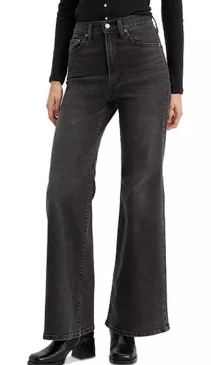 Levi’s Ribcage Bell Flare Leg Jeans in Black Size 39x32 NWT! thumbnail 1