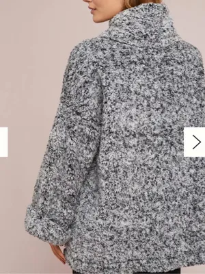 EUC Anthropologie Sunday In Brooklyn Sherpa Turtleneck Pullover Top Size Medium thumbnail 4