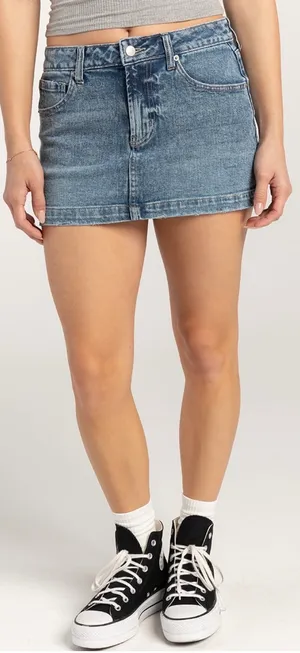 RSQ Low-Rise Denim Mini Skirt thumbnail 1