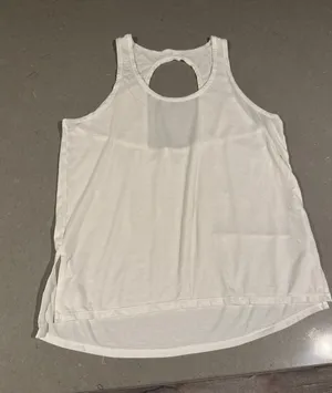 Athleta Hi-Low Flowy Tank Top Women's‎ Size small White no underneath bra thumbnail 1