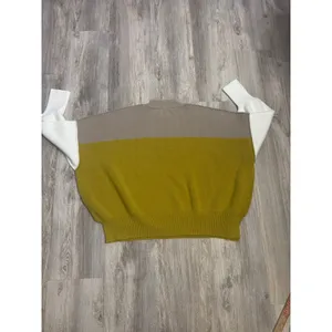 Free People Easy Street Tunic Sweater Womens‎ Small Oversized Colorblock Mustard thumbnail 4