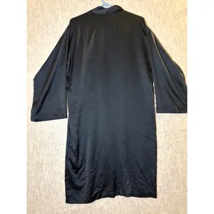 Victoria’s Secret Satin Midi Robe XS/S Black Wrap Kimono Long Sleeve thumbnail 2