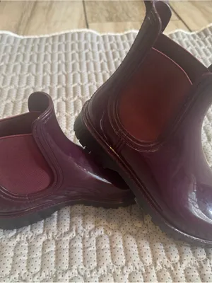 Xappeal Glossy Plum Chelsea Rain Booties thumbnail 6