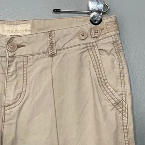 Maurices Women Size 9 10 Tan Khakis Pants Baggy Straight Casual 90s Y2K Utility thumbnail 5