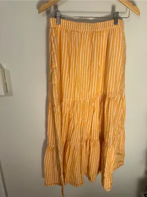 Pact striped maxi skirt yellow white medium thumbnail 2
