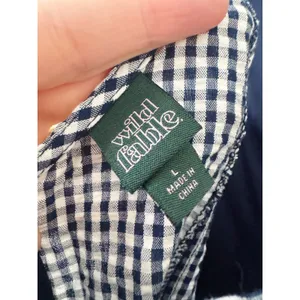 Wild Fable Gingham Drop Waist Mini Dress Navy White Size Large thumbnail 3