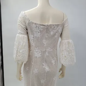 The Room Lace Dress Juniors L Ivory Off Shoulder Bell Sleeve Bridal Graduation thumbnail 8