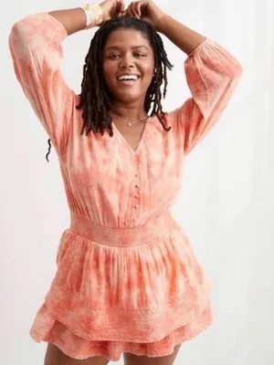 Aerie Rock 'N' Ruffle Tie Dye Mini Layered Dress size XXL thumbnail 1