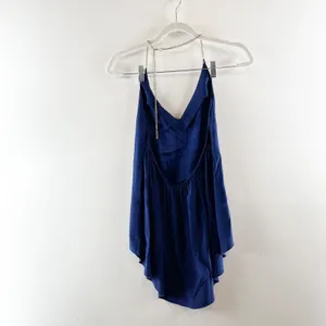 Amanda Uprichard Chain Silk Halter Tank Top Blue Small thumbnail 4
