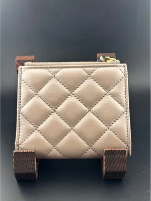 Versace Quilted Leather Wallet with Gold Medusa Button thumbnail 2