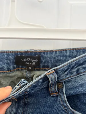 Ed Hardy Blue Graphic Embroidered Bootcut Jeans thumbnail 5