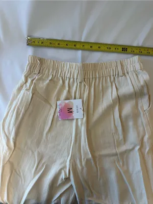 High-Waist Cream Wide-Leg Trousers thumbnail 2
