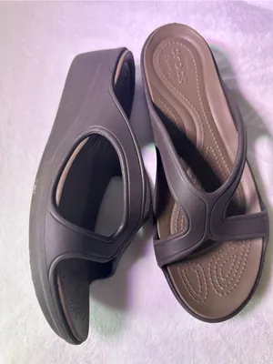 CROCS Women's Wedge Slide Sandal in Olive thumbnail 5