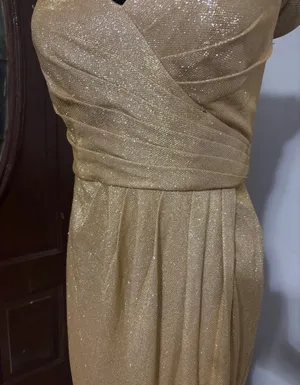 Gold Glitter Sparkle Formal Maxi Gown Size L thumbnail 3