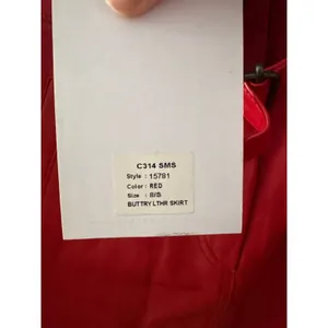 NWT One Teaspoon Sz Small Cherry Red Buttery Leather Belted Micro Mini Skirt thumbnail 2