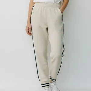 J. Crew Bouclé Texture Striped Sweater Joggers Old School Style M Cream #3198 thumbnail 11
