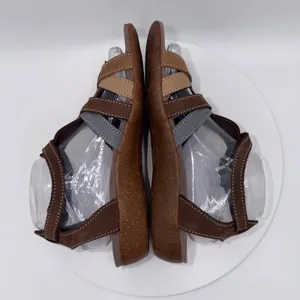 Mephisto Brown Leather Strappy Comfort Sandals Womens 39/9 Multi Color Buckle thumbnail 4
