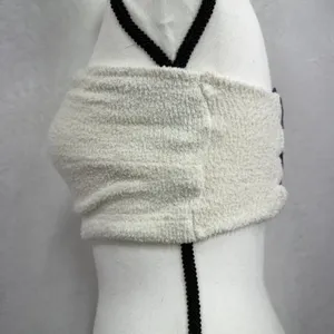 Yitty Small Pet Me Four Strap Bandeau Ivory Fuzzy Faux Fur Crop Top BN2253619 thumbnail 5