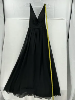 Azazie Black V-Neck Chiffon Maxi Dress 975 thumbnail 4