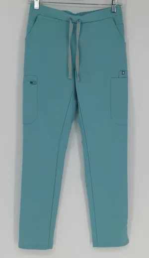 Figs Women's Teal Slim Straight Leg Pant Scrub Bottom‎ Size Extra Small Cargo thumbnail 1