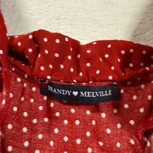 Brandy Melville S Red Polka Dot Ruffle Wrap Front Mini Romper Playsuit Coquette‎ thumbnail 4