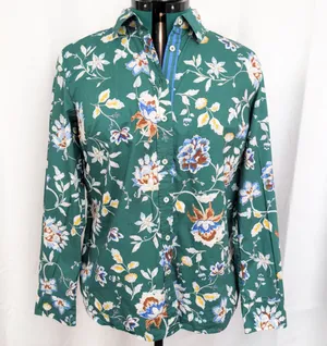 Ladies' Talbots Green Long Sleeve Button Down Shirt Large thumbnail 1