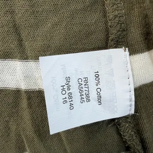 J.CREW Women's Medium Olive Green White Striped Open Drape Cardigan Cotton 68140 thumbnail 8