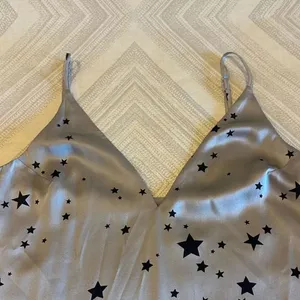 Cami NYC Silver & Black Star Print Silk Camisole Tank Top Size S thumbnail 2