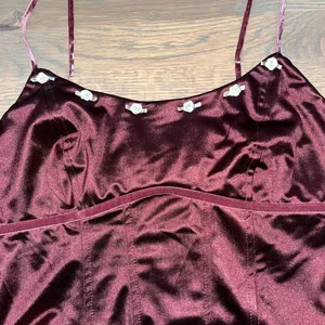 wild fable Wine Satin Floral-Trim Crop Cami thumbnail 2