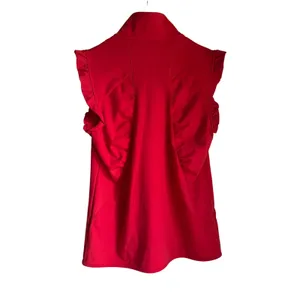 SwingDish Golf Vest Small Red Fleece Lined Ruffle Sleeve Full Zip USA Made NWOT thumbnail 7
