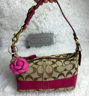 y2k COACH Legacy Stripe Signature Canvas Mini Purse Shoulder Bag Wristlet thumbnail 1