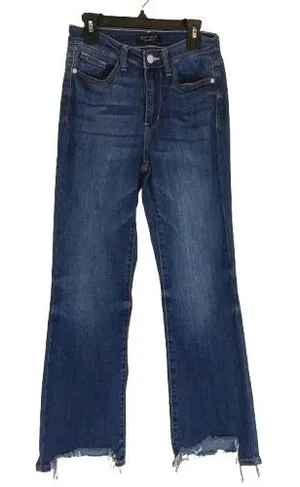 Judy Blue Cropped Boot Cut Jeans Medium Wash Denim Frayed Raw Hem Size 1/25 thumbnail 1